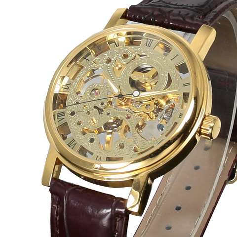 Top Brand Winner Luxury Fashion Casual Stainless Steel Men Mechanical Watch Skeleton Hand Wind Watch For Men Dress Wristwatch ► Photo 1/5