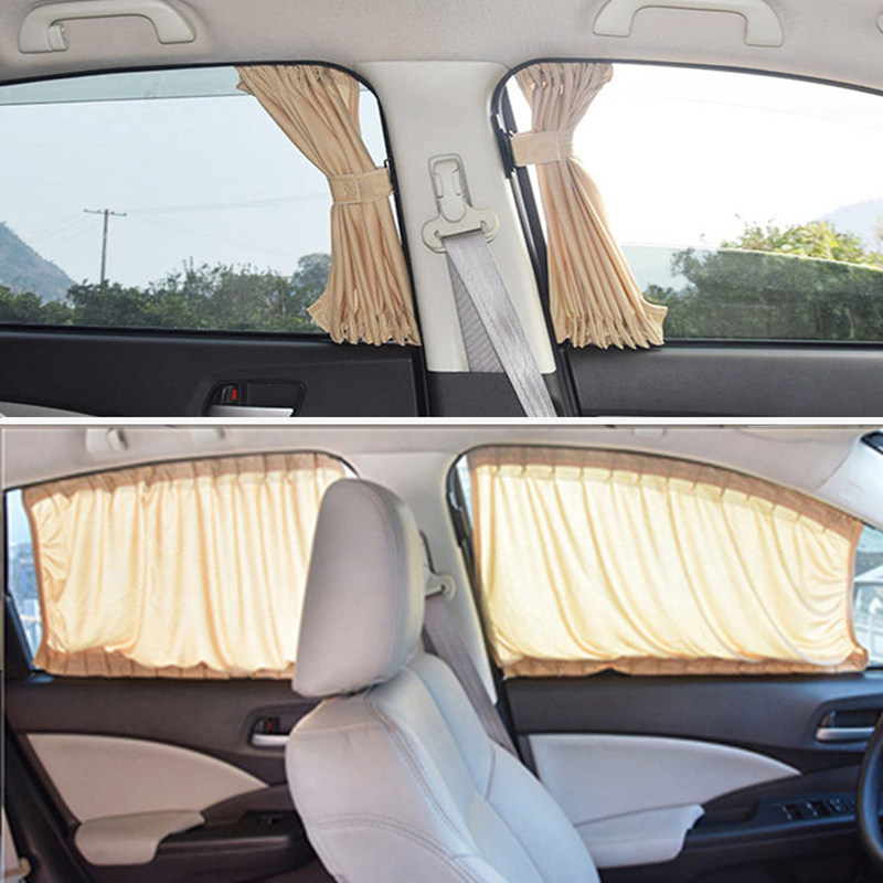 Car Front Rear Windows Sun Shade Visor Curtain Aluminum Rails Shrinkable Covers
