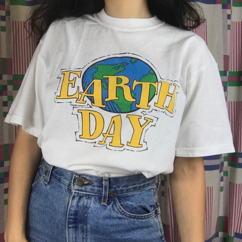 kuakuayu HJN Earth Day 90s Aesthetic Women T-Shirt Tumblr Fashion Street Style Tee Cute Summer Tops Hipsters ► Photo 1/3