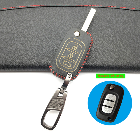 3 Buttons 100% Leather Car Key Case Cover For LADA Priora Sedan sport Kalina Granta Vesta X-Ray XRay / for Renault key shell fob ► Photo 1/5