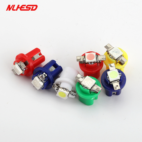 10pcs 12V 24V T5 B8.5D 509T B8.5 5050 Led 1 SMD LED Wedge Instrument Cluster Panel Speedometer Lamp Bulb Gauge Dash Light White ► Photo 1/4