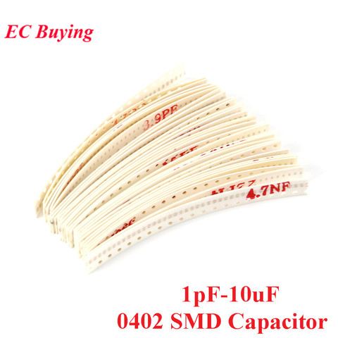 1200pcs 0402 SMD Capacitor kit 30 values*40pcs 1PF-10UF Electronic Components Package Capacitor Assorted Kit Samples DIY ► Photo 1/3