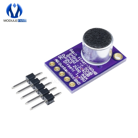 MAX9814 Microphone AGC Amplifier Board Module Auto Gain Control for Arduino Programmable Attack and Release Ratio Low THD ► Photo 1/6