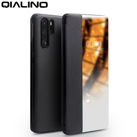 QIALINO Luxury Genuine Leather Phone Cover for Huawei P30 Pro 6.47 inch with Smart View Flip Ultra Slim Case for Huawei P30 ► Photo 1/1