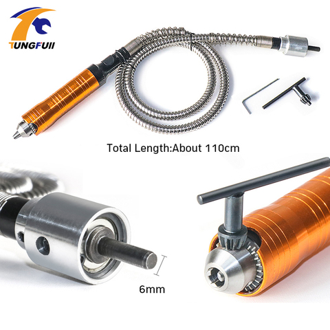 Tungfull Flexible Flex Dremel Rotary Tool Electric grinder flexible shaft extension line 6mm drill chuck engraving machine hose ► Photo 1/6