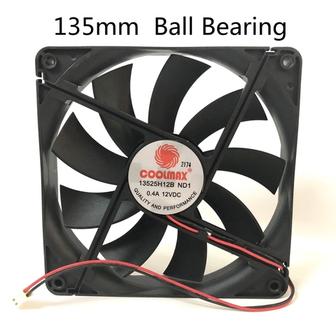 Silent 135MM 1325 13525 135*135*25MM  chassis fan 13525 thin 13.5CM 12V 0.4A 2pin ► Photo 1/6
