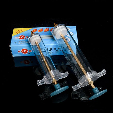 Plastic steel syringe 10ml~100ml copper head syringe for Animal Veterinary syringe feeder enema ► Photo 1/6