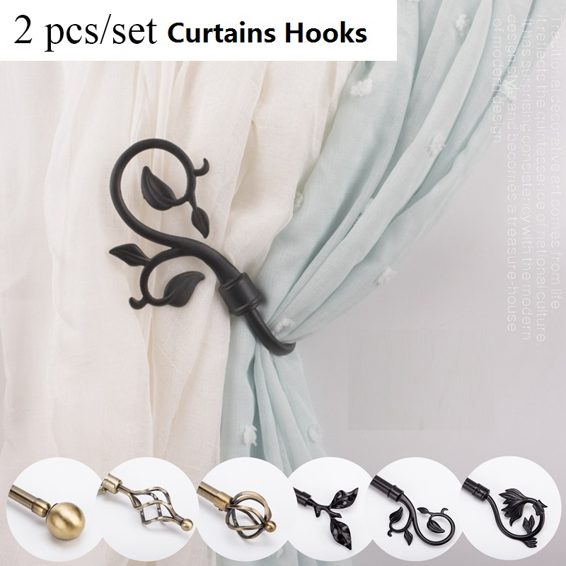 2pcs Set Curtain Tieback Holder Hooks, How To Hold Back Curtains Without Hooks