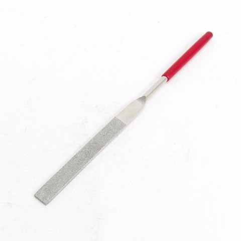 uxcell Hot Sale 1pc 6mm Shank 70 x 9 x 2mm Art Craft Flat Diamond File Grinding Tool 180mm Long Red Silver Tone ► Photo 1/2