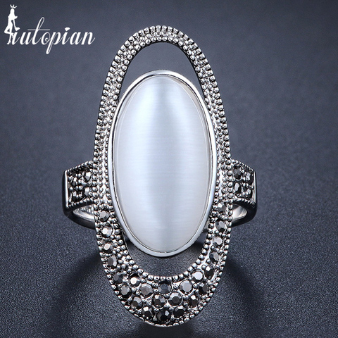 Iutopian Brand 2016 New Arrival Vintage Retro Top Quality Opal Ring Anels For Women Anti Allergy Gift #AA4601 ► Photo 1/1