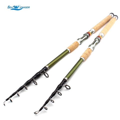 NEW 2.1m 2.4m 2.7m 3.0m 3.6m Telescopic Fishing Rod carbon wooden handle Spinning Rod Extra heavy carp fishing pole sea Tackle ► Photo 1/1