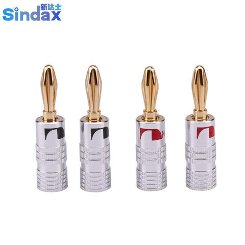 4mm Banana Plug For Video Speaker Copper 4mm Banana Plug Black & Red Banana Plug Audio Connector 2PCS ► Photo 1/1