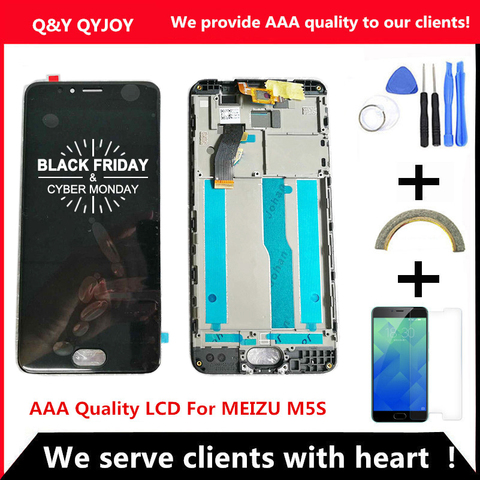 AAA Quality LCD+Frame For MEIZU M5S Lcd Display 5.2 Inch Screen+Digitizer Touch screen  For MEIZU M5S M612h LCD ► Photo 1/5