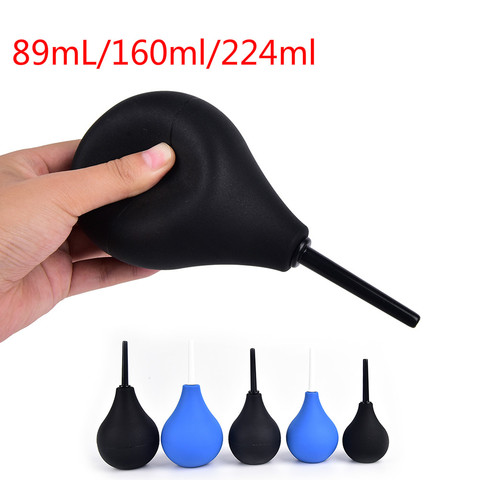89mL/160ml/224ml  Pear Shaped Enema Rectal Shower Cleaning System Silicone Gel Blue Ball For Anal Anus Colon Enema Anal Cleaning ► Photo 1/6