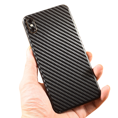 3D Carbon Fiber Skins Film Wrap Skin Phone Back Paste Sticker For iPhone XS MAX XR X 8 Plus 7 6 6S Plus Transparent Back Sticker ► Photo 1/6