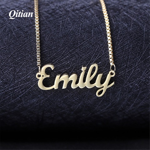Any Personalized Name Necklace Alloy Pendant Box Chain Pendant Custom Name Necklace Personalized Necklace For Womem Jewelry ► Photo 1/6