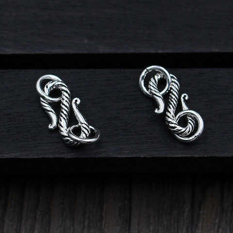 100% 925 Sterling Silver S Clasp Hooks With Rings Bracelets Necklace Craft Connector Clasps Charms DIY Jewelry Making Findings ► Photo 1/3