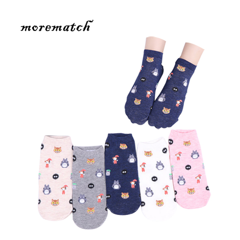 Morematch 1 Pair Women College Style Sock Cartoon Character Totoro Cotton Socks Leisure Socks 5 Colors Optional ► Photo 1/6