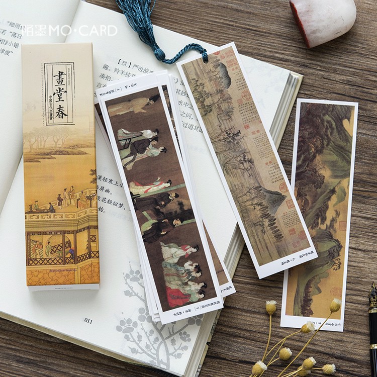 30pcs 18 Styles Creative Chinese Style Flowers Paper Bookmarks