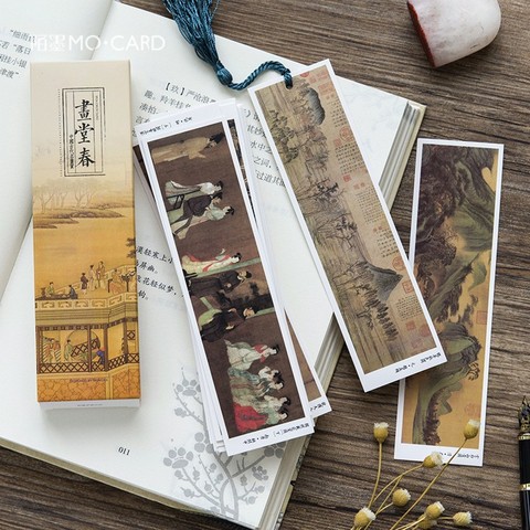 30 pcs/lot Creative Ink Painting Paper Bookmark Stationery Bookmarks Book Holder Message Card Promotional Gift Stationery ► Photo 1/3