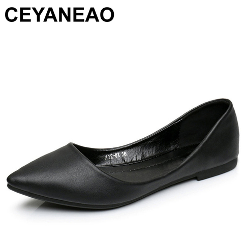 CEYANEAO2022 Women flat shoes fashion flat with women's shoes shallow mouth pointed size 35-41E974 ► Photo 1/6