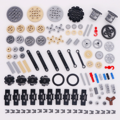 Blocks Technic Parts Bulk Gear Axle Conector Wheels Pulley Chain Link Car Toys Mindstorms compatible Accessories Building Bricks ► Photo 1/6
