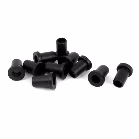 UXCELL 10pcs Rubber Strain Relief Cord Boots 14mm Long ID 5mm OD 7mm Protector Wire Sleeve For Aviation Plug Power Tool Black ► Photo 1/2