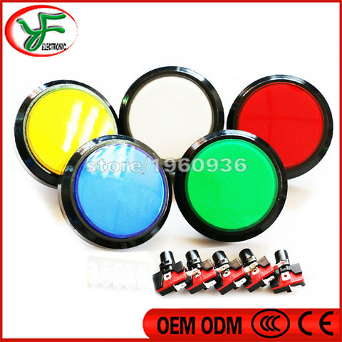 1pcs 100mm Illuminated Arcade Push Button Led 12v Power Button Switch Push Button with Microswitch ► Photo 1/2