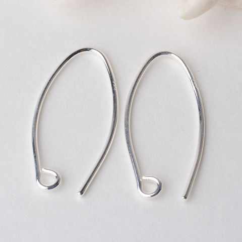 ear hook, solid 925 sterling silver earring wire hooks, sterling silver earring findings components ► Photo 1/5