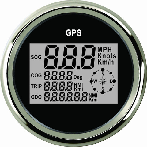 85mm Auto Marine Digital GPS Speedometer Odometer 0-999 knots km/h mph 12V/24V With Backlight 