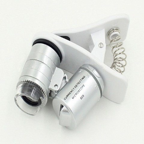 Mini 60X 100X Zoom Lighted Microscope Jewelers Loupe Magnifying Glass 