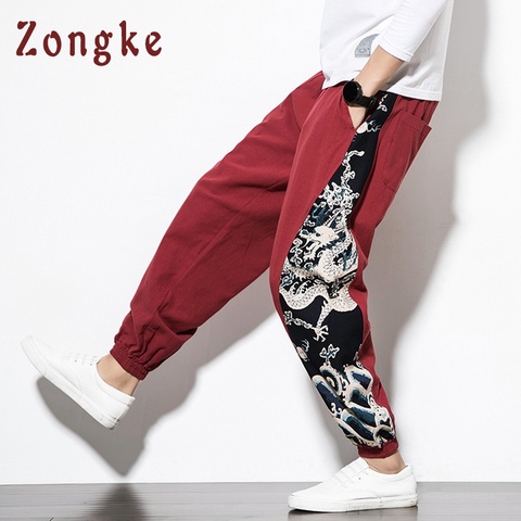 Zongke Chinese Dragon Harem Pants Men Joggers Sweatpants Japanese Streetwear Men Pants Trousers Work Mens Pants 2022 M-5XL ► Photo 1/6