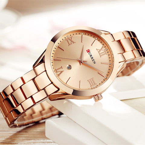 CURREN Watch Women Top Brand Quartz Female Bracelet Watches Stainless Steel Wrist Watch For Ladies Reloj Mujer Gift Rose Gold ► Photo 1/6