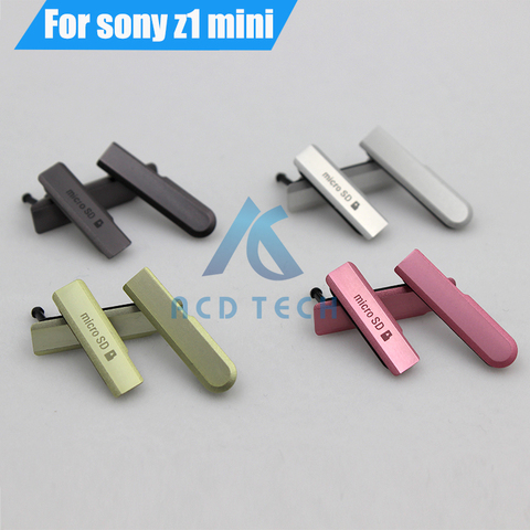 Original New for Sony Xperia Z1mini Z1 Compact M51W D5503 USB Charging Port Cover +SIM Card Port Slot+Micro SD Card Dust Plug ► Photo 1/1