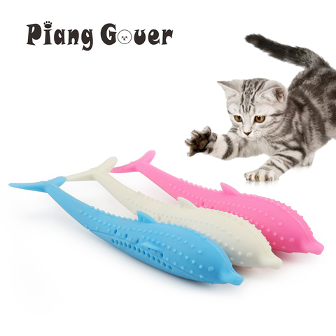 Soft Silicone Mint Fish Cat Toy Catnip Pet Toy Clean Teeth Toothbrush Chew Cats Toys ► Photo 1/6