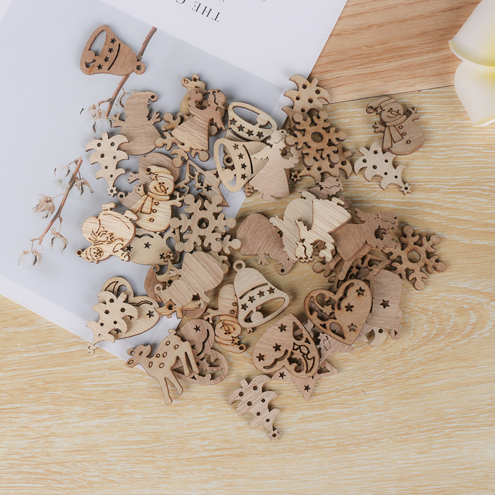 50Pcs Butterfly 2 Holes Wooden Buttons Scrapbooking DIY Craft Wedding Decorat J