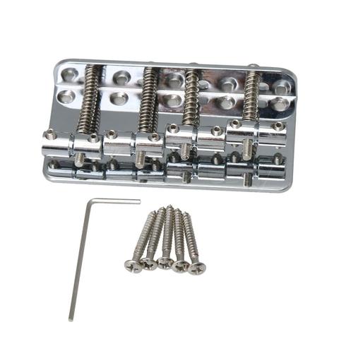 Yibuy Chrome 4 String Vintage Bass Bridge For Electric Bass Guitar ► Photo 1/1