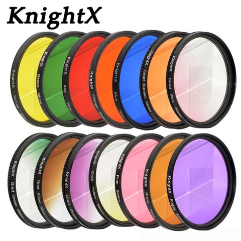 KnightX 24 color filter 49mm 52mm 55mm 58mm 67mm 77mm Grad nd for nikon canon sony eos lens photo dlsr d3200 a6500 objektiv uv ► Photo 1/6