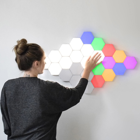 New Touch Sensitive Colorful Modular Quantum Lamp LED Night Light Hexagon Light Magnetic Assembly Wall Lamps Quantum Lights ► Photo 1/6