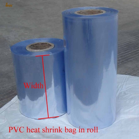 1 kg/lot 5 6 50 55 cm Width PVC Heat Shrink Wrap Tube Wholesale in Roll Clear Plastic Polybag Gift package shrink-sleeve film ► Photo 1/6