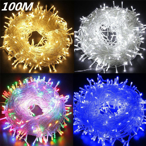 Christmas Lights 5M 10M 20M 30M 50M 100M Led String 8 Function Christmas Lights 8 Colors For Wedding Party Holiday Lights ► Photo 1/6