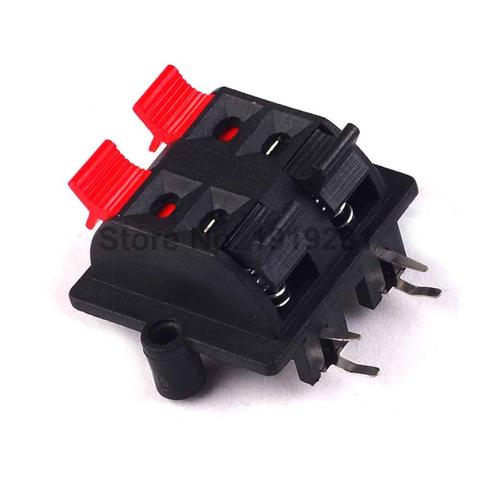 5PCS Double Row 4 Positions (side/curved foot) Connector Terminal Push in Jack Spring Load Audio Speaker Terminals ► Photo 1/5