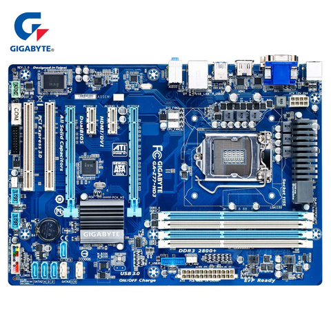 Gigabyte GA-Z77-HD3 100% Original Motherboard LGA 1155 DDR3 USB3.0 32G Z77 Z77-HD3 Z77 HD3 Desktop Mainboard 22nm processor Used ► Photo 1/1