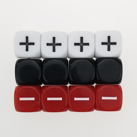 Rollooo 12 Fudge Dice GM Starter Pack 3 Sets of 4 Fate Opaque Black White and Red + - Symbol ► Photo 1/1
