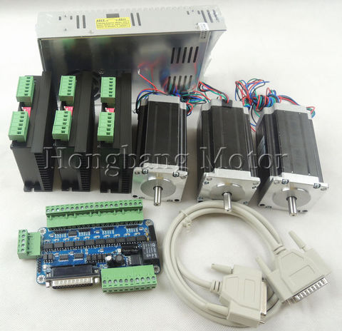 Ship from EU,CNC Router 3 Axis kit, 3pcs TB6600 stepper motor driver+one breakout board+3pcs Nema23 425 Oz-in motor+power supply ► Photo 1/5