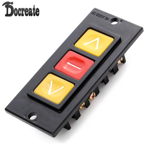 Rolling Door Up Down Stop 3 Buttons Black Plastic Housing Push Button Switch ► Photo 1/6