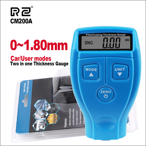RZ Thickness Gauges Paint Coating Thickness Gauge Digital Car Thickness Gauge Tester GM200A With Backlight Film Thickness Gauge ► Photo 1/6