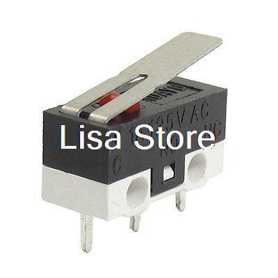 10PCS KW10 3 Pin Long Hinge Lever Momentary SPDT Mini Micro Switch AC 125V 1A 12 x 6 x 13mm ► Photo 1/1