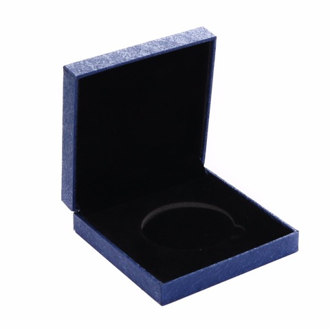 Luxury Medal Coin Presentation Box Display Case Single Coin with Capsule For Coin Tools Blue Color ► Photo 1/6