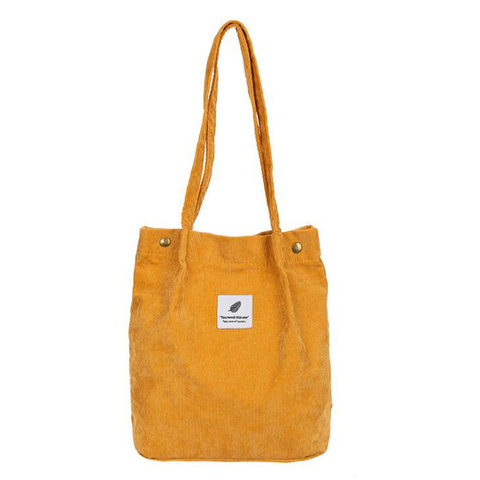 High Capacity Women Corduroy Tote Ladies Casual Shoulder Bag Foldable Reusable Shopping Beach Bag ► Photo 1/6